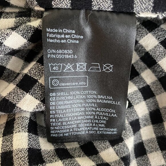 H&M Shirt Button Front Regular Fit Gingham Plaid L - Picture 5 of 5